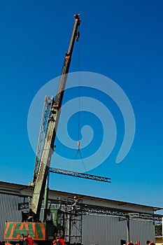 Auto crane on construction