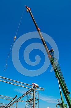 Auto crane on construction