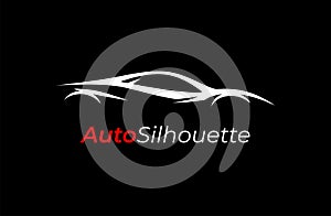 Auto dealership style sports vehicle logo silhouette