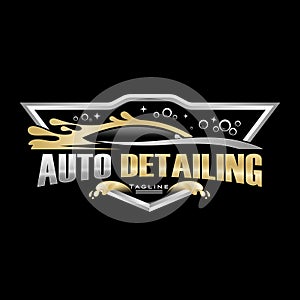 Auto detailing, car dealership carwash logo design template