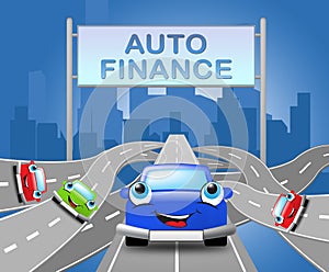 Auto Finance Sign Or Car Loan 3d Illustration