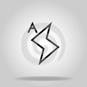 Auto flash icon or logo in  outline