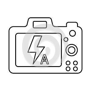 Auto Flash Icon In Outline Style