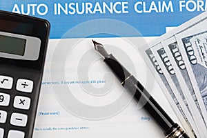 Auto insurance claim form