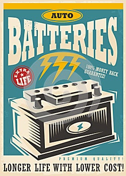 Auto lite batteries vintage ad design photo