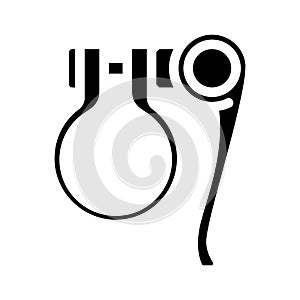 auto locking glyph icon vector illustration