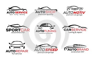 Auto logo vector set isolated on white background