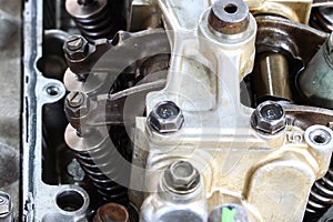 Auto machine or engine parts background, Close Up engine parts, Repair and Maintenance the engine routine