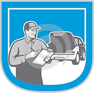 Auto Mechanic Automobile Car Repair Check Retro