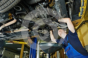 Auto mechanic working