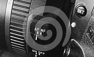 Auto mode button on a professional camera