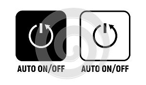 Auto off icon power automatic switch. Auto on button light time starter automatic