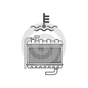 Auto part, radiator cooler icon