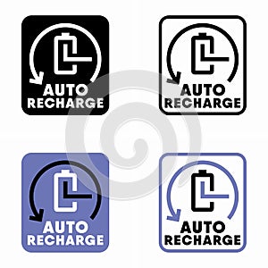 Auto recharge vector information sign