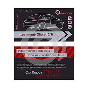 Auto repair business card template. Create your own business cards.