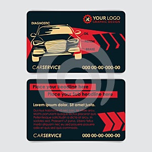 Auto repair business card template. Create your own business cards.