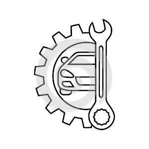 Auto repair icon vectot. Car repair illustration sign. workshop symbol or logo.