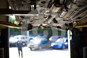 Auto repair shop, worker photo