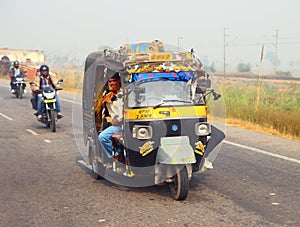 Auto rickshaw on indian road