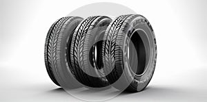 auto rubber automobile tire wheel disc object background car isolated tyre. Generative AI.