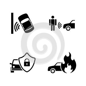 Auto safety. Simple Related Vector Icons