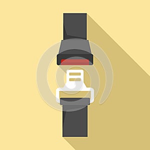 Auto seatbelt icon, flat style