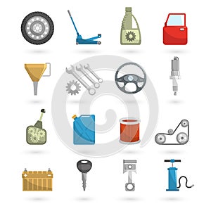 Auto Service Icons Flat