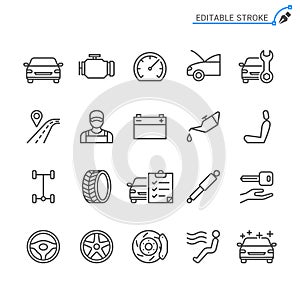 Auto service outline icon set
