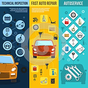 Auto Service Vertical Banner Set