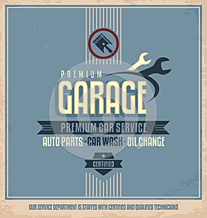 Auto service vintage poster design