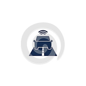 Auto smart car icon. Autonomous car icon isolated on white background
