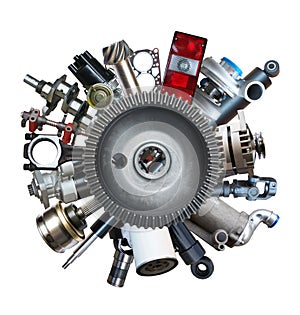 Auto spare parts around gear