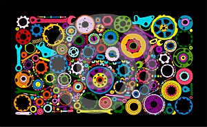 Auto spare parts and gears, background for your design