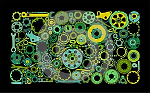 Auto spare parts and gears, background for your design