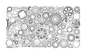 Auto spare parts and gears, background for your design