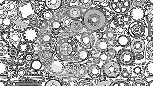 Auto spare parts and gears, seamless pattern for your design