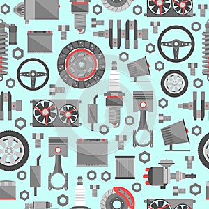 Auto spare parts seamless pattern