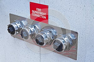 Auto sprinkler standpipe connector - Fire department connection outside of a building