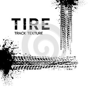 Auto tire tread grunge element. Car and motorcycle tire pattern, wheel tyre tread track. Black tyre print.