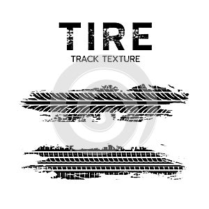 Auto tire tread grunge element. Car and motorcycle tire pattern, wheel tyre tread track. Black tyre print.