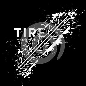 Auto tire tread grunge element. Car and motorcycle tire pattern, wheel tyre tread track. Black tyre print.