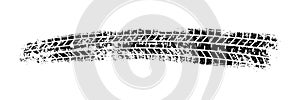 Auto tire tread grunge element. Car and motorcycle tire pattern, wheel tyre tread track. Black tyre print. Vector
