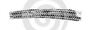 Auto tire tread grunge element. Car and motorcycle tire pattern, wheel tyre tread track. Black tyre print. Vector