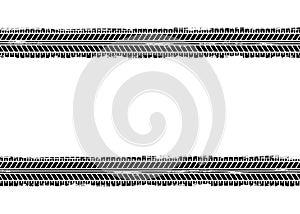 Auto tire tread grunge element. Car and motorcycle tire pattern, wheel tyre tread track. Black tyre print. Vector