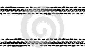 Auto tire tread grunge element. Car and motorcycle tire pattern, wheel tyre tread track. Black tyre print. Vector