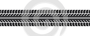 Auto tire tread seamless elements. Car tire patterns, wheel tyre tread track. Tyre print. Set of vector illustrations