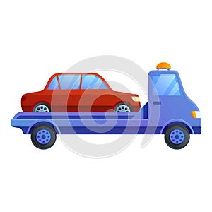 Auto tow truck icon, cartoon style