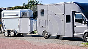 Auto trailer for transportation of horses