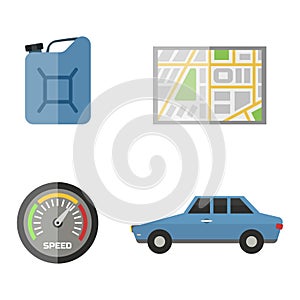 Auto transport motorist icon symbol vehicle equipment service car driver tools vector illustration.