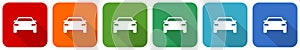 Auto, transport, transportation, car icon set, flat design vector illustration in 6 colors options for webdesign and mobile